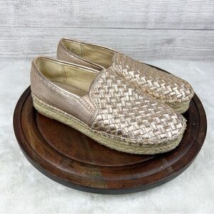 Sam Edelman Rose Gold Catherine Platforms Espadrilles Slip On Shoes Size 7.5M